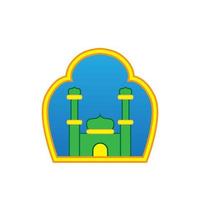 färgglad moské illustration design för klistermärke. vektor