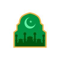 grön moské illustration design för ramadan. vektor