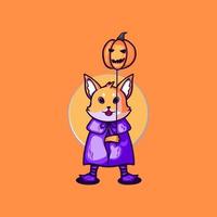 Fuchs-Halloween-Charakter für Ihr Geschäft oder Ihre Waren vektor
