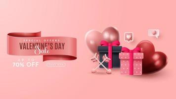 valentinstag 3d podium produktpräsentation für banner, werbung und business. Vektor-Illustration vektor