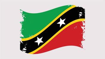 St. Kitts und Nevis Country Brush Flag Design vektor