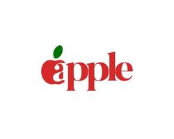 äpple frukt logotyp. bokstäver en initial inuti äpple siluett