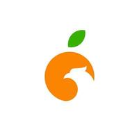 Orangenfrucht-Adler-Logo. Orangensaft-Logo. Adlerkopf-Silhouette-Design vektor