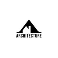 Schreiben Sie ein Hausarchitektur-Logo. Buchstabe ein Anfangslogo. Logo-Design für Immobilien vektor