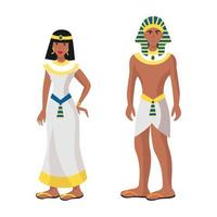 flicka och man i egyptiska folk nationella festliga kostymer - vektor