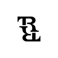 konstnärliga bokstaven t och r initial ambigram logotyp designmall vektor