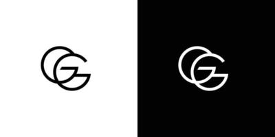 modernes und einzigartiges buchstaben-gg-initialen-logo-design vektor