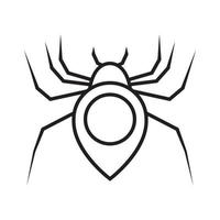 spindel med nål karta plats logotyp symbol vektor ikon illustration grafisk design
