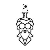 Alter Mann Linien Labor Wissenschaft Logo Symbol Vektor Icon Illustration Grafikdesign