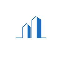 enkel två skyskrapa blå logotyp design vektor grafisk symbol ikon illustration kreativ idé