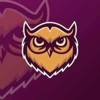 owl mascot esport gaming logotyp vektor