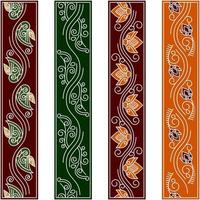färgglada kalamkari vektor gränsdesign. indisk traditionell illustration för textil branding