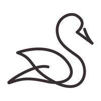 durchgehende linien schwan schwimmen logo symbol vektor symbol illustration grafik design