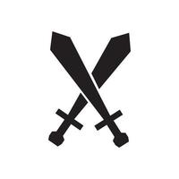 enkel form kors svärd logotyp design, vektor grafisk symbol ikon illustration kreativ idé
