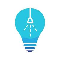 Duschbad mit Lampe Licht abstrakte Logo Design Vektorgrafik Symbol Symbol Illustration kreative Idee vektor