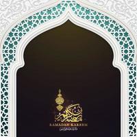 ramadan kareem grußkarte islamisches blumenmuster vektordesign mit schöner arabischer kalligraphie für hintergrund, tapete, banner, cover, flyer. Übersetzung des Textes gesegnetes Fest vektor