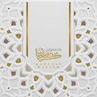 ramadan kareem grußkarte islamisches blumenmuster vektordesign mit schöner arabischer kalligraphie für hintergrund, tapete, banner, cover, flyer. Übersetzung des Textes gesegnetes Fest vektor