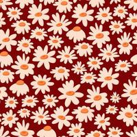 daisy kamomill vektor sömlösa mönster. vacker blommig sommarbakgrund i små blommor. den eleganta mallen för modetryck. handritad design för papper, omslag, tyg, inredning.