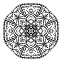 ethnisches Mandala in schwarz-weißer Stammesverzierung. Vektor-Illustration isoliert auf weißem Hintergrund. Gestaltungselement für Weihnachtskarten, Hintergrund und Websites. islam, arabisch, indische motive. vektor