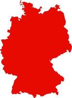 rot gefärbte Deutschland-Übersichtskarte. politische deutsche karte. Vektor-Illustration