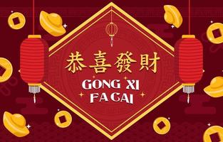 chinesisches neues jahr gong xi fa cai hintergrund vektor