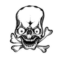 handgezeichnetes Totenkopf-Tattoo-Design vektor