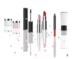 Vektorset von Kosmetiksymbolen, Make-up. Illustration zum Thema Make-up und Schönheit vektor