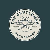 handgezeichnetes Vintage-Barbershop-Logo-Abzeichen vektor