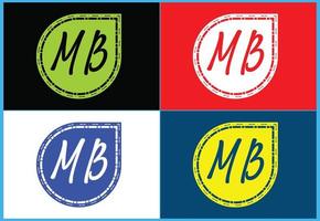 mb brief neues logo und symboldesign vektor