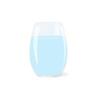 ein Glas Wasser. Glas mit blauer Flüssigkeit. vektor