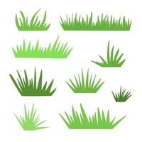 grönt gräs, enkel handritad platt designvektorillustration för att göra bård, banderoll, växtbaserat miljövänligt koncept, grönska, bladinnehåll, vårdekor vektor