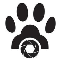 Fuß Haustiere oder Hund mit Kamerazeichen Logo Design Vektor Icon Symbol Grafik Illustration