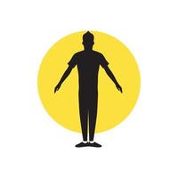Silhouette junger Mann Training Gymnastik Logo-Design, Vektorgrafik Symbol Symbol Illustration kreative Idee vektor