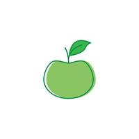 linjekonst färgglada gröna äpple färsk logotyp design vektor grafisk symbol ikon illustration kreativ idé