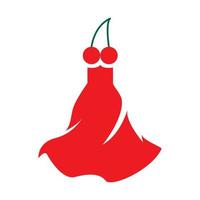 Kleid mit Kirschfrucht Logo Symbol Vektor Icon Illustration Grafikdesign