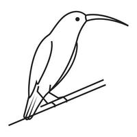 Linien Vogelkolibri am Zweig Logo Symbol Vektor Icon Illustration Grafikdesign