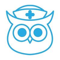 söt uggla sjuksköterska sjukvård logotyp symbol vektor ikon illustration grafisk design
