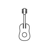 linje minimalistisk akustisk gitarr logotyp design, vektor grafisk symbol ikon illustration kreativ idé