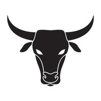 huvud ko boskap siluett stark logotyp symbol vektor ikon illustration grafisk design