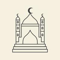 Ornament einfache Kuppel Moschee Linien Logo Vektor Symbol Symbol Grafik Design Illustration