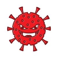 abstraktes rotes Monster-Corona-Virus-Logo-Vektorsymbol-Illustrationsdesign vektor
