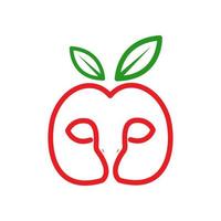 ansikte apple owl logotyp design, vektor grafisk symbol ikon illustration kreativ idé