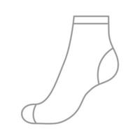 Socke für Frau, Gliederungsvorlage. Sport- und normale Socke. Seitenansicht der technischen Mockup-Kleidung. Vektor-Kontur-Illustration vektor
