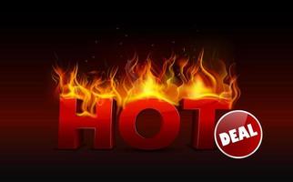 begreppet hot deal design. vektor