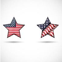 Förenta staternas flagga glänsande stjärnsymbol, isolerad på white.vector vektor