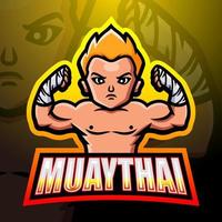 muaythai maskottchen esport logo design vektor