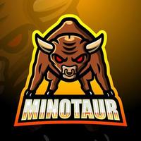 Minotaurus-Maskottchen-Esport-Logo-Design vektor