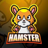 Hamster-Maskottchen-Esport-Logo-Design vektor