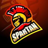 spartansk huvudmaskot esport logotypdesign vektor