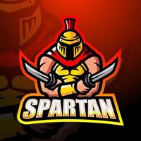 Spartanisches Krieger-Maskottchen-Esport-Logo-Design vektor